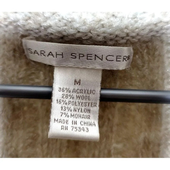 Sarah Spencer Cardigan M Wool Mohair Blend Y2K Lagenlook Boho Ruffle Tie Mori - Picture 3 of 10